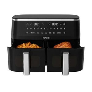 AIR FRYER ASTECH AF010B-XB 10L DOUBLE COMPARTIMENT, Air Fryer / Friteuse à air chaud, Capacité : 10 Litres, Circulation d’air chaud haute vitesse