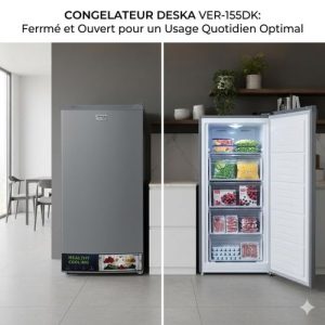 Deska Congélateur Vertical - VER-155DK - 155 Litres 5 Tiroirs 5 tiroirs avec clayettes de type grillage