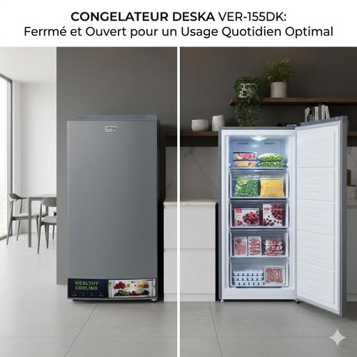 Deska Congélateur Vertical - VER-155DK - 155 Litres 5 Tiroirs 5 tiroirs avec clayettes de type grillage