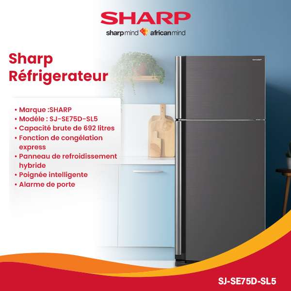 Réfrigérateur Sharp Premium - SJ-SE75D-SL5