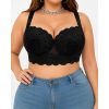 Push Up Bra Soutien-gorge Push-Up anti-bourrelets en dentelle Noire