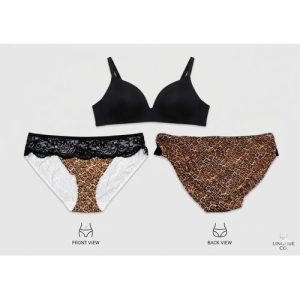 Ensemble Lingerie Femme: Soutien-gorge (10C/D) et Culotte en dentelle et Imprimé Léopard ( 6 )