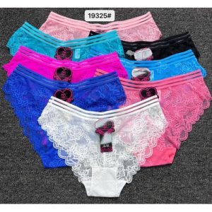 Lot de 12 slip en dentelle pour femme - multicolor
