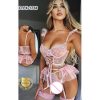 Ensemble de nuisette Sexy en dentelle confortable - Lingerie érotique - Blanc Rose bleu noir bleu